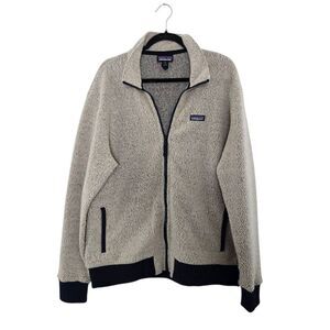 Patagonia Full Zip Jacket Men's XL Beige Long Sleeve Thermal Worn Wear Gorpcore‎